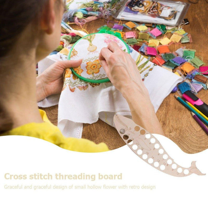 Whale Hollow Thread Board Wooden Cross Stitch Tool