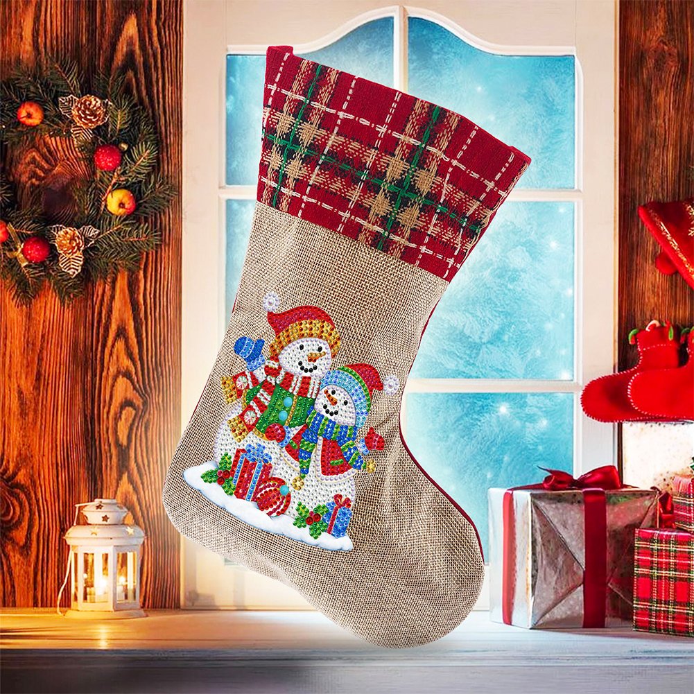 DIY Diamond Painting Chritsmas Socks - Snowman