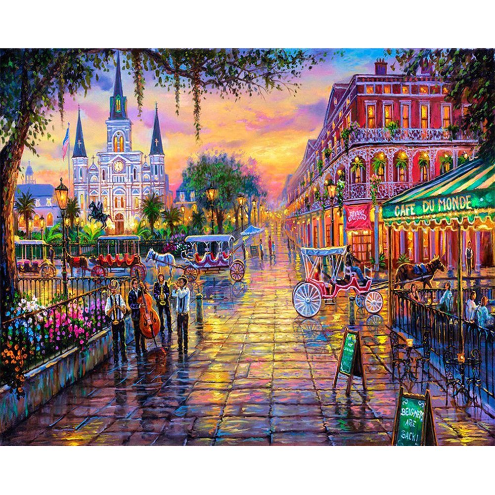 Urban Life Paint By Number Oil Painting (40*30cm)