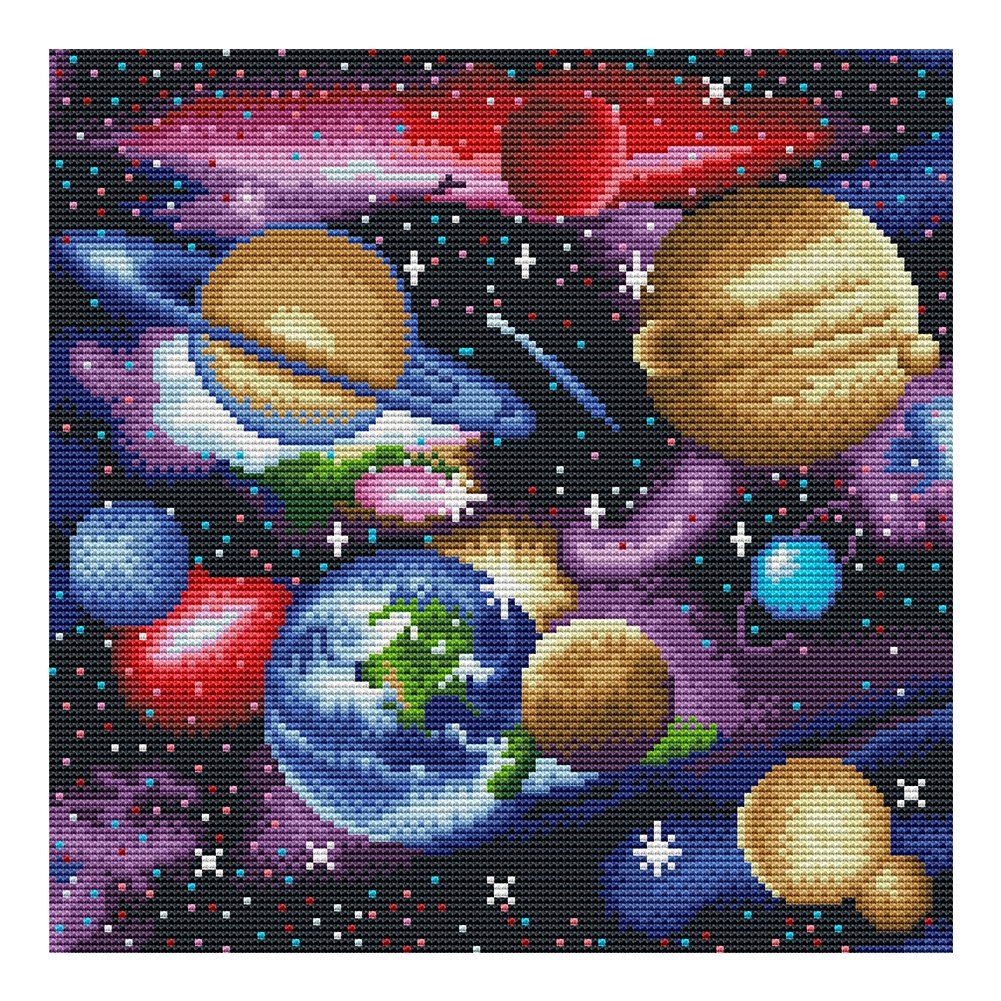 11CT Stamped Cross Stitch Landscape (36*36cm)