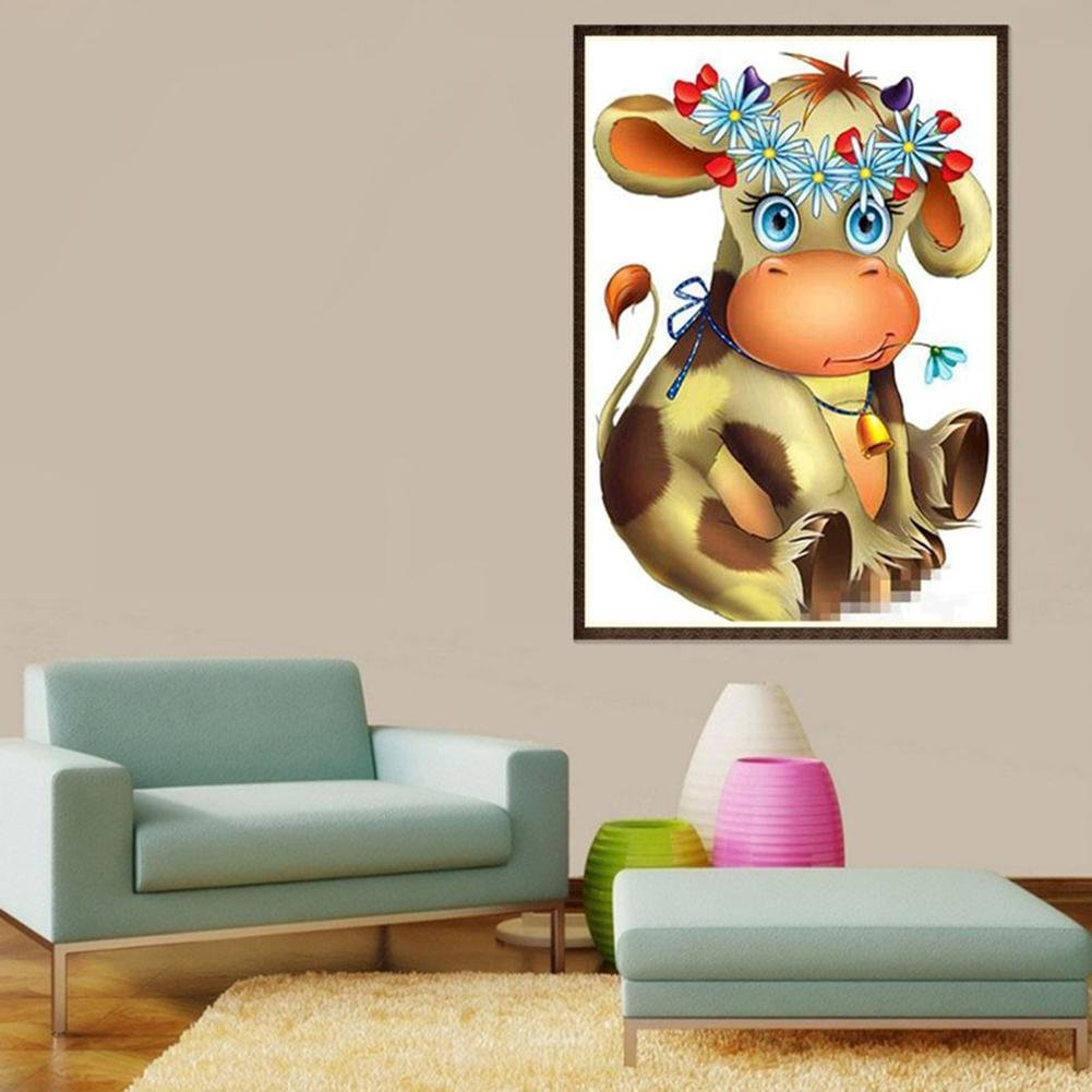 Pintura Diamante - Volta Parcial - Desenho de Vaca