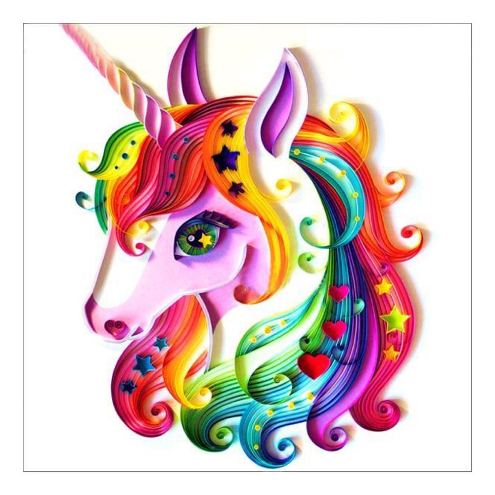 Diamond Painting - Partial Round - Cartoon Unicorn