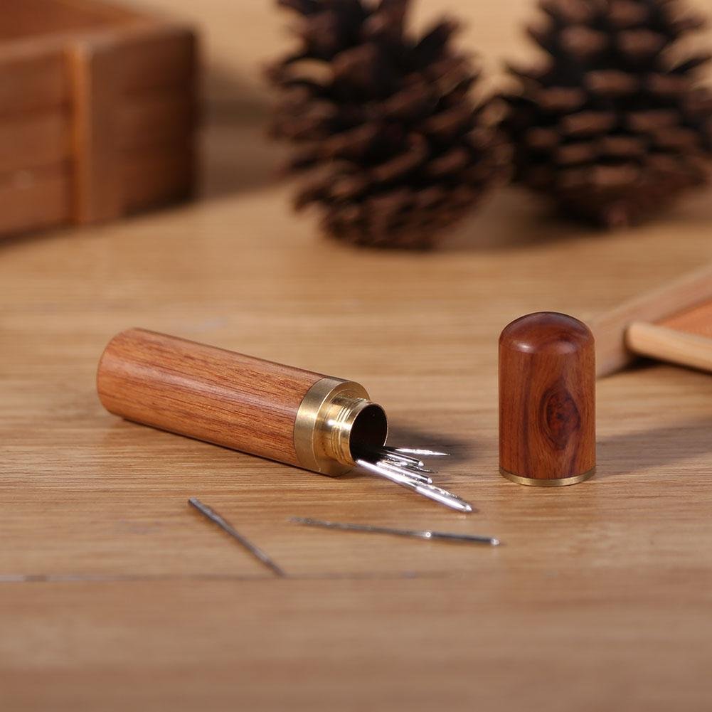 2pcs Hand Sewing Needles Wood Box