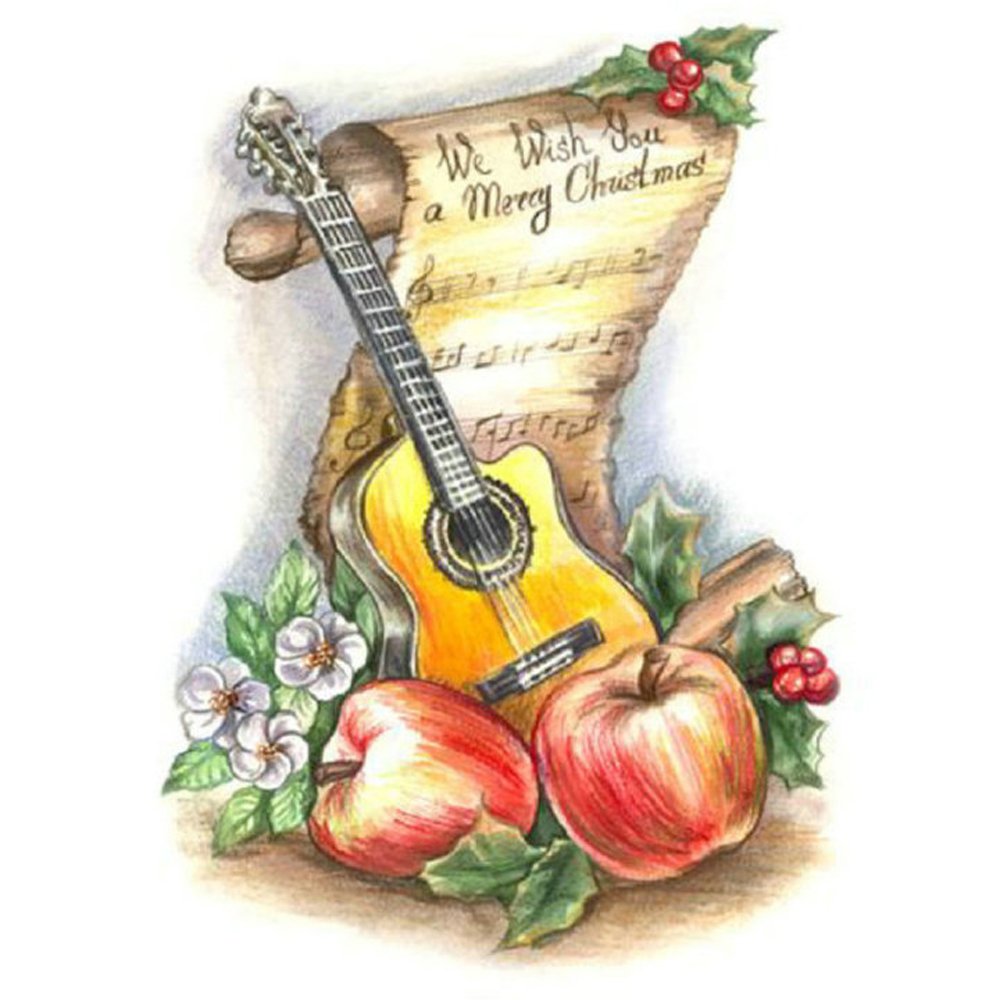 Diamond Paintings Art Full Drill Flower Musical Instrument