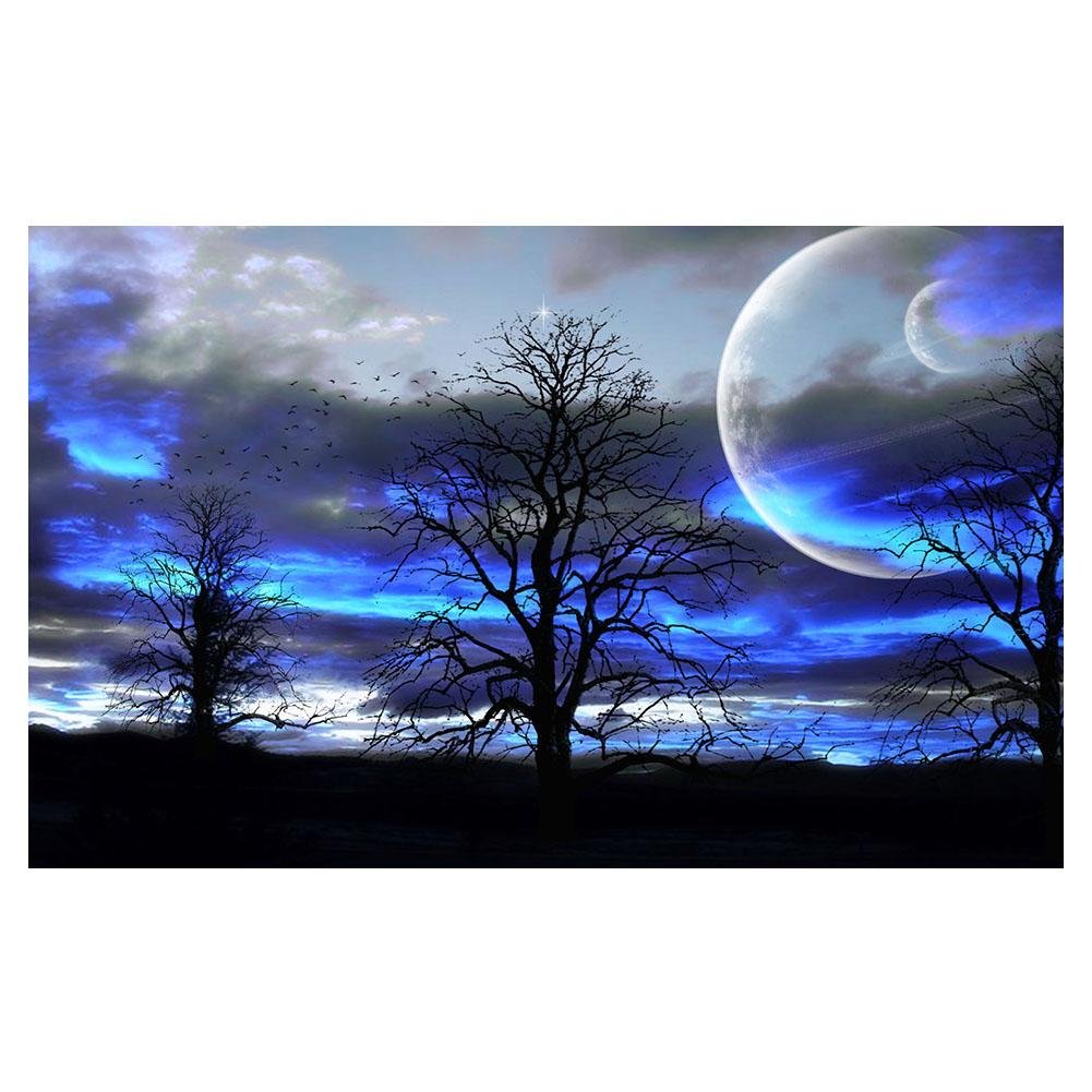 5D Diy Diamond Painting Kit Full Round Beads Blue Sky