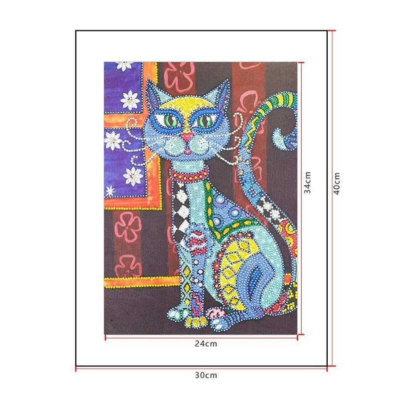 Diamond Painting - Crystal Rhinestone - Cat Canvas size: Approx.30*40cm/11.82*15.75"