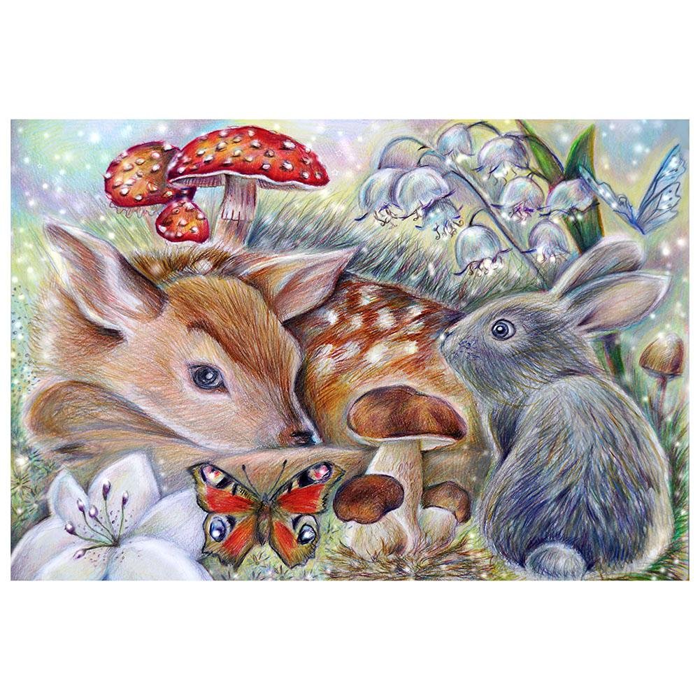5D Diy Diamond Painting Kit Full Round Beads Cute Animal