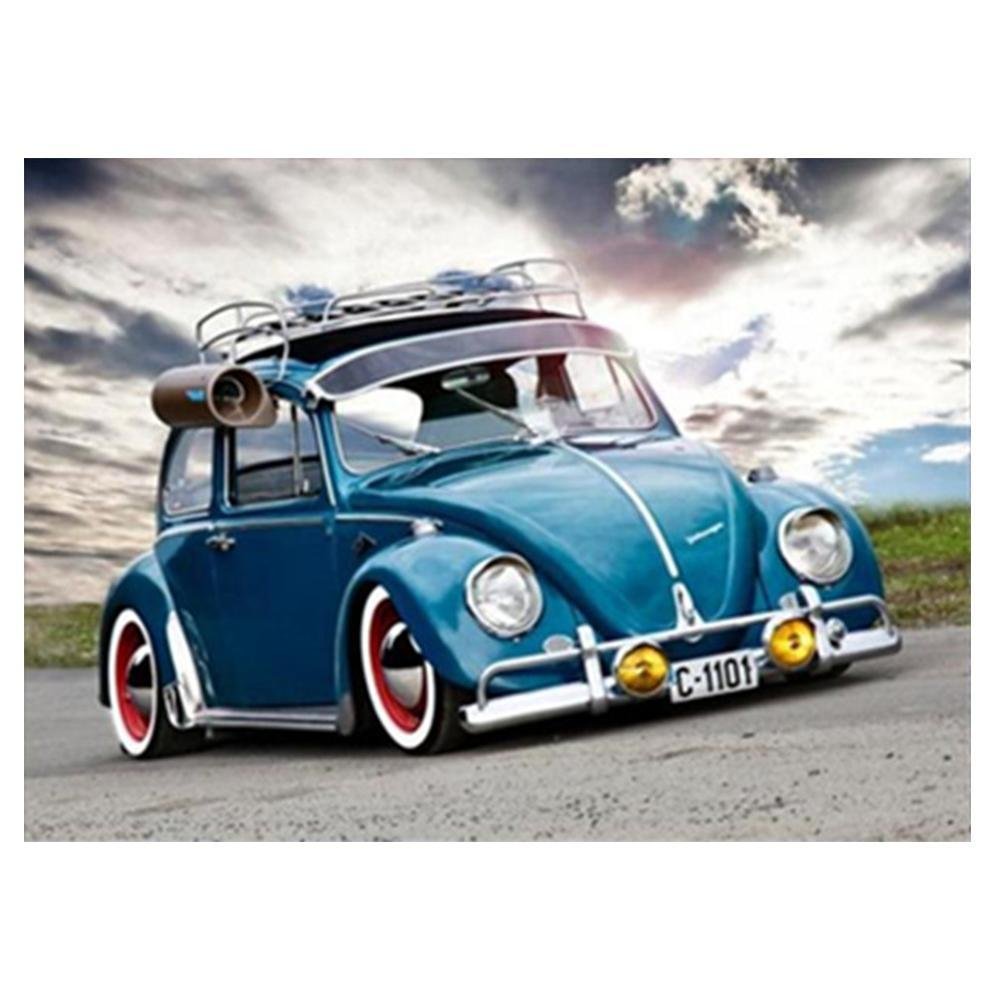 Diamond Painting Partial Round Blue Car