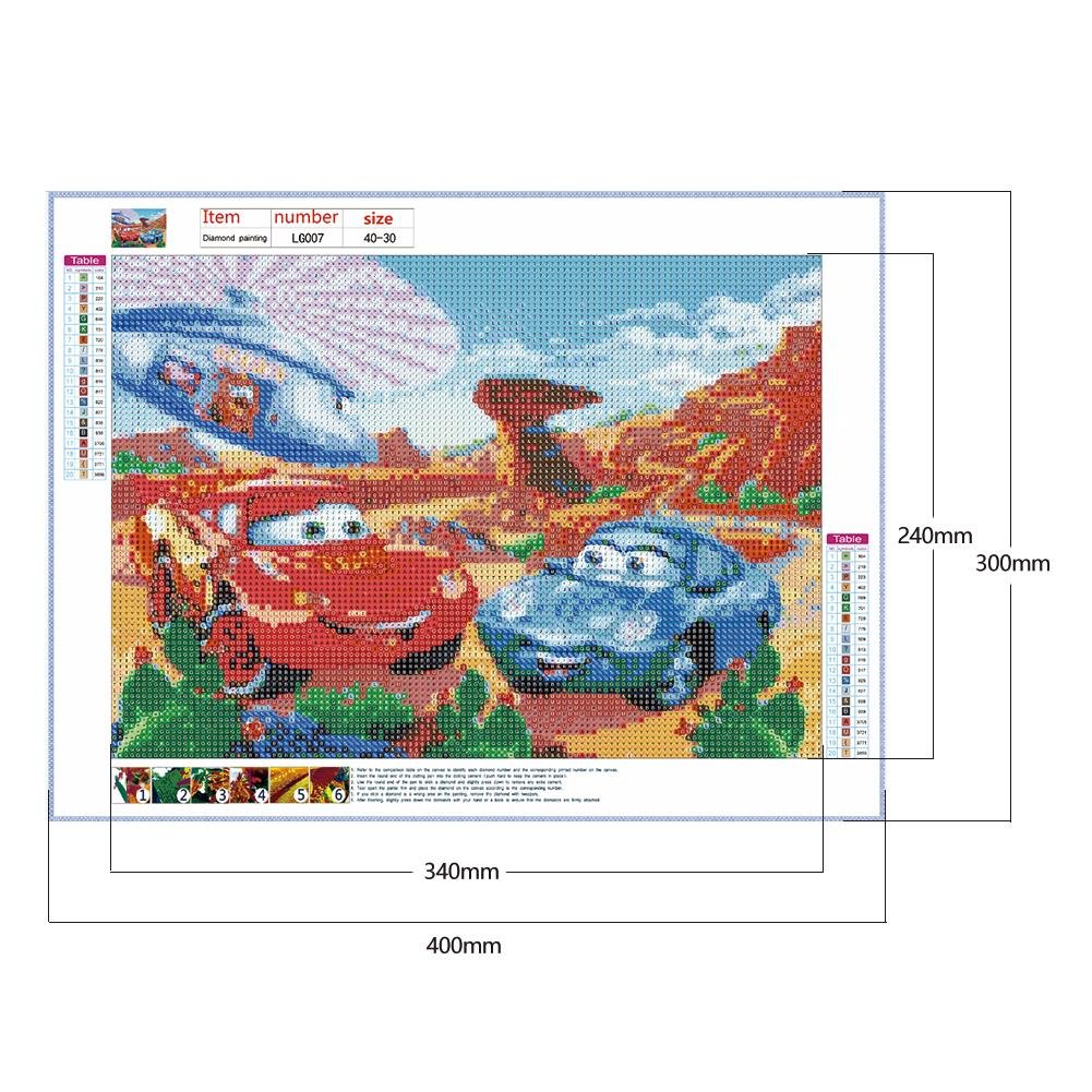 Diamond Painting - Full Round - Cartoon Cars