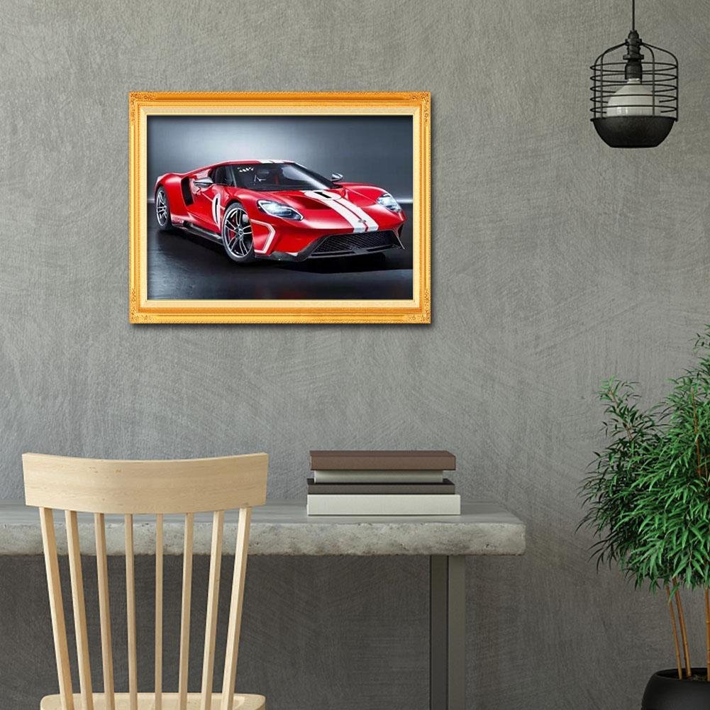 Pintura Diamante - Rodada Completa - Carro de Corrida Vermelho
