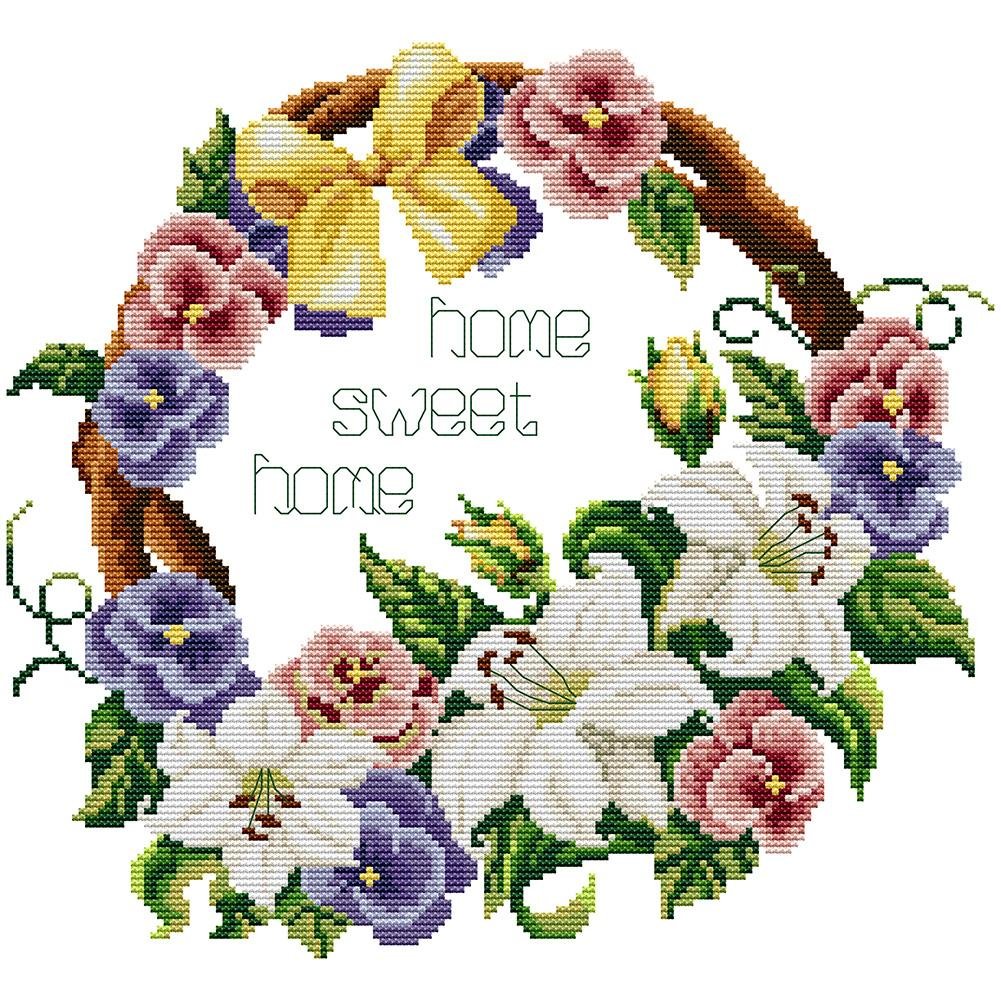 14ct Stamped Cross Stitch Flowers (35*33cm)