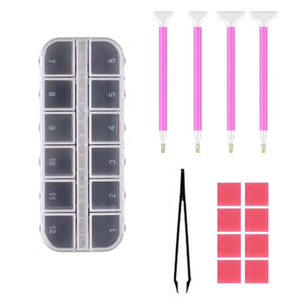 Kits de accesorios de pintura de diamantes para bricolaje, bolsa de bandeja  para bolígrafos con compartimento (grande)