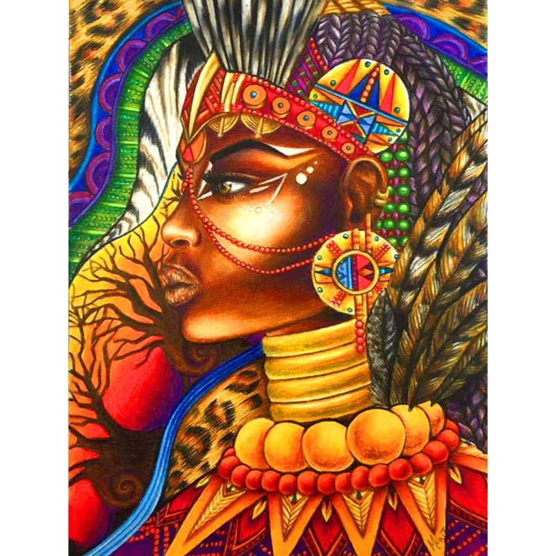 African Woman Full Round Diamond Painting Kits