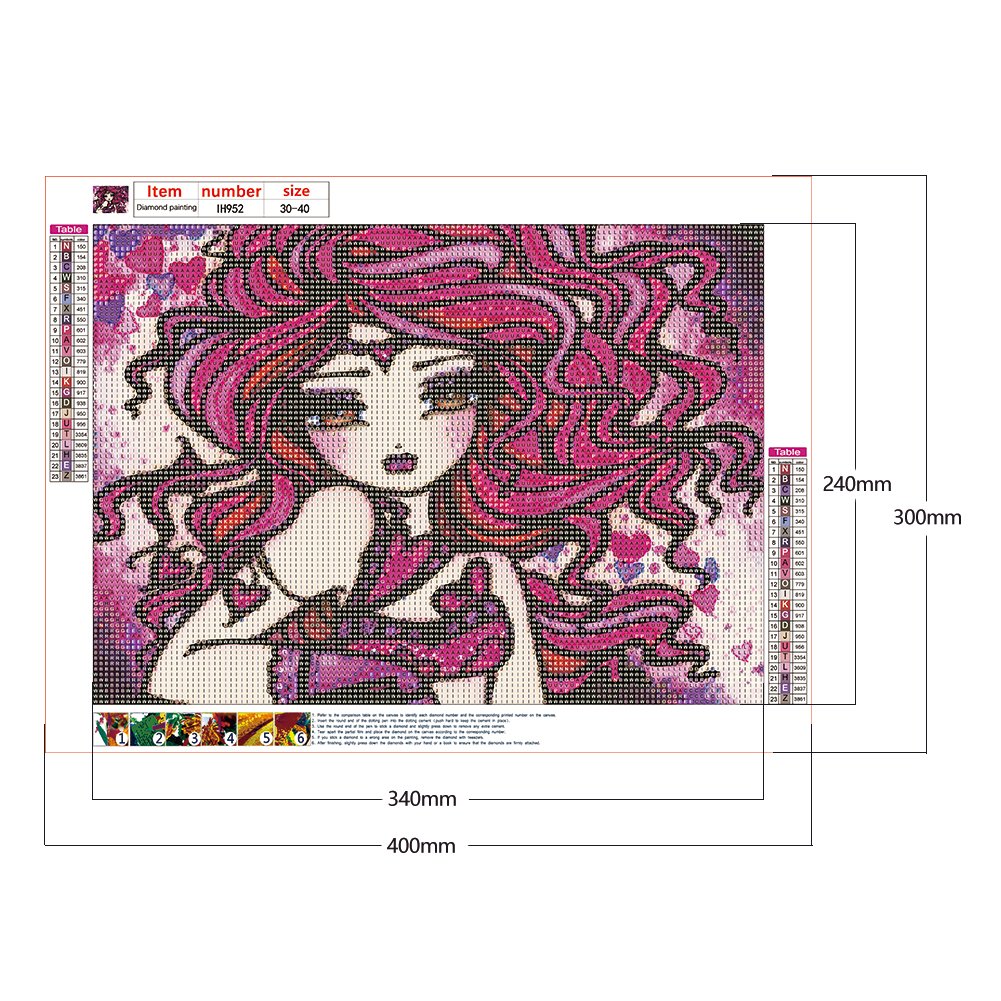 Diamond Painting - Full Round - Girl with Big Eyes B