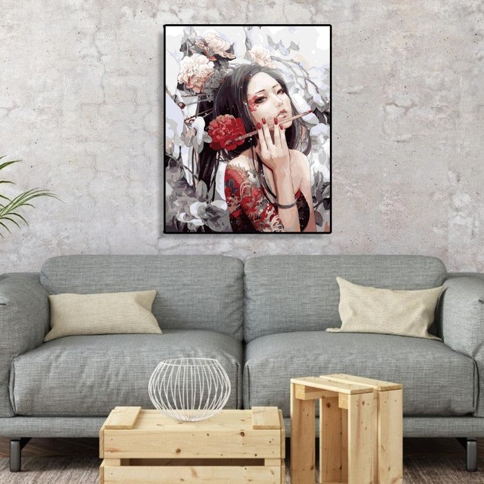 Painting By Numbers Kit DIY Charming Woman Hand Painted Canvas Oil Art Picture