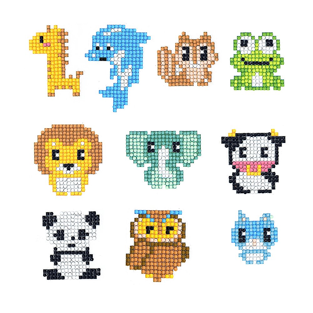 10pcs Kids Funny Toy Diamond Painting Animal Stickers Easy DIY Art Craft