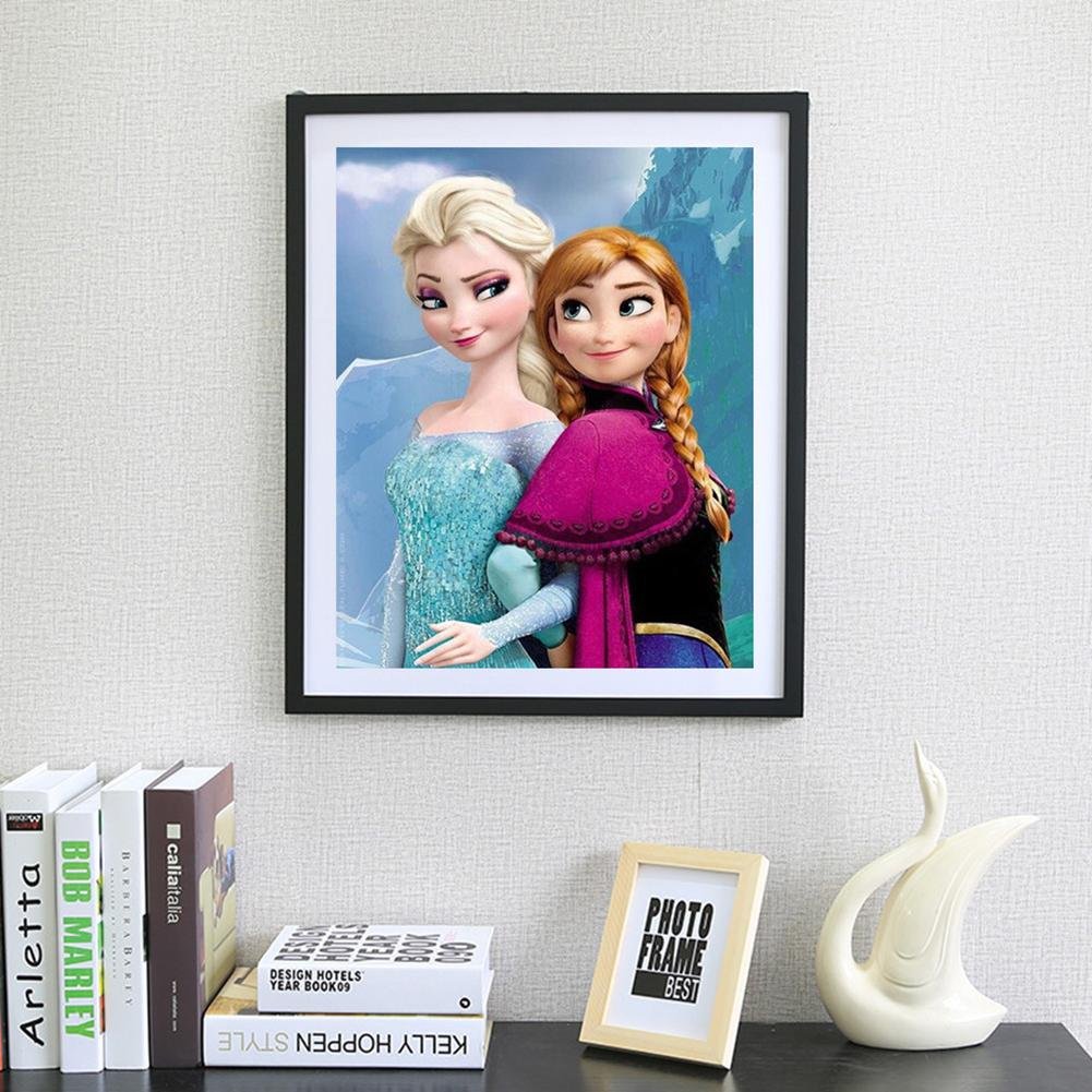 Pintura Diamante - Volta Completa - Elsa & Anna