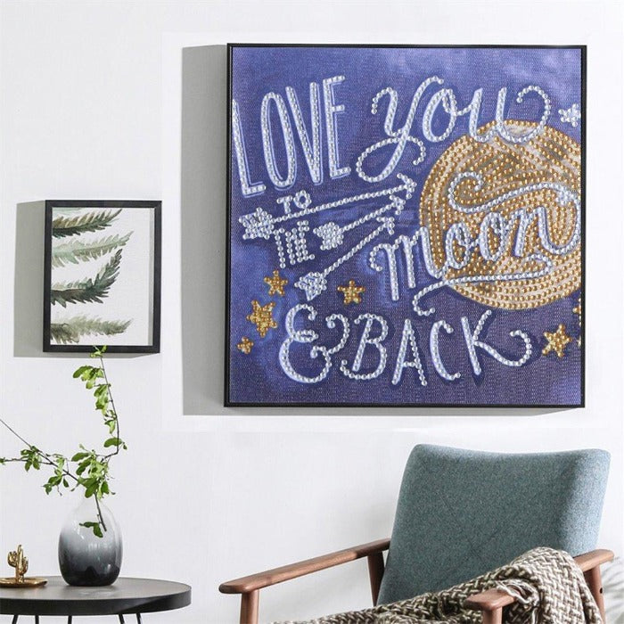 Diamond Painting Home Decor - Crystal Rhinestone - Love you To the Moon【diamondpaintingsart】