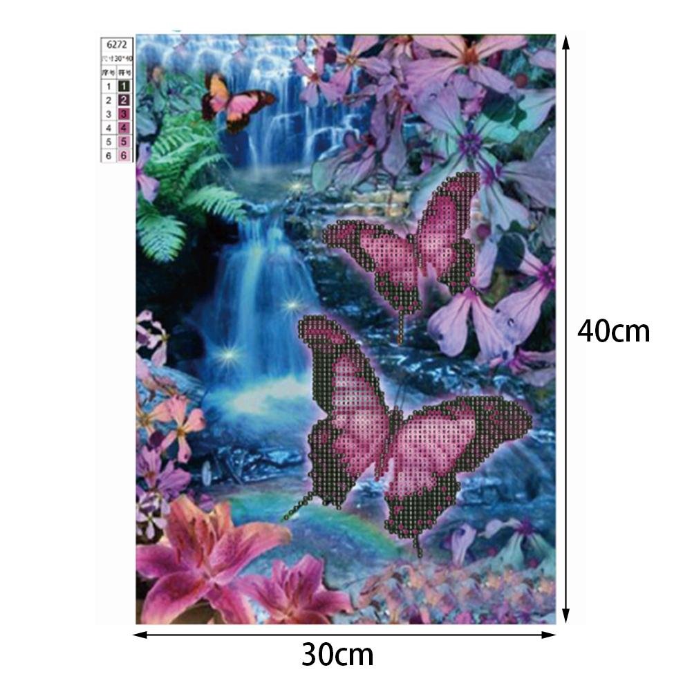 Diamond Painting - Partial Round - Colorful Butterfly