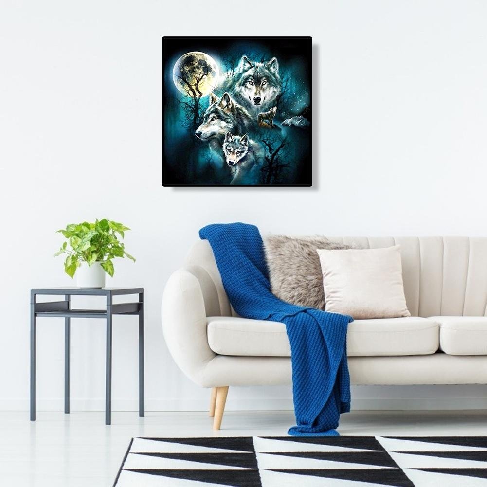 Diamond Painting - Full Round - Night Wolves