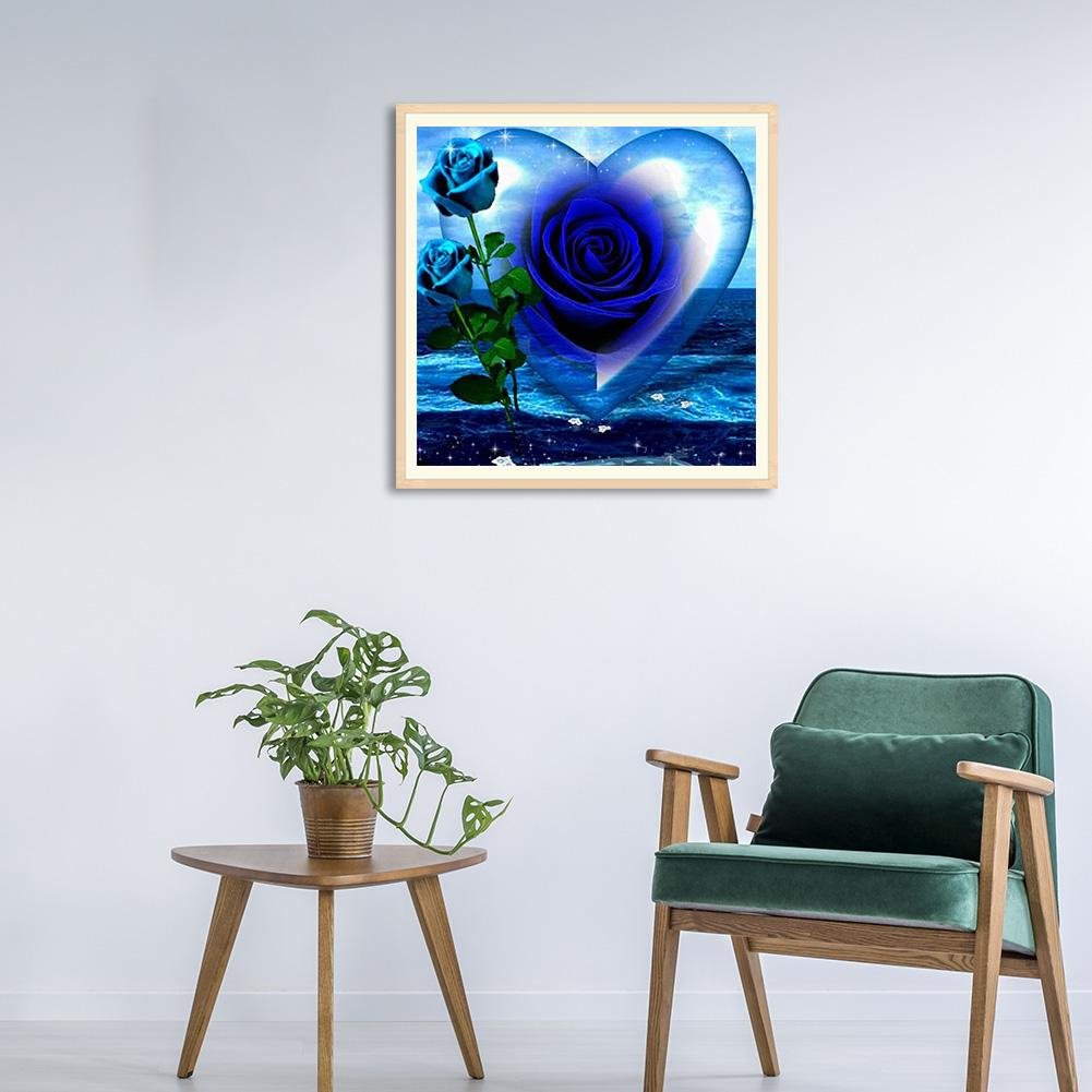 Diamond Painting - Full Round - Blue Rose 2