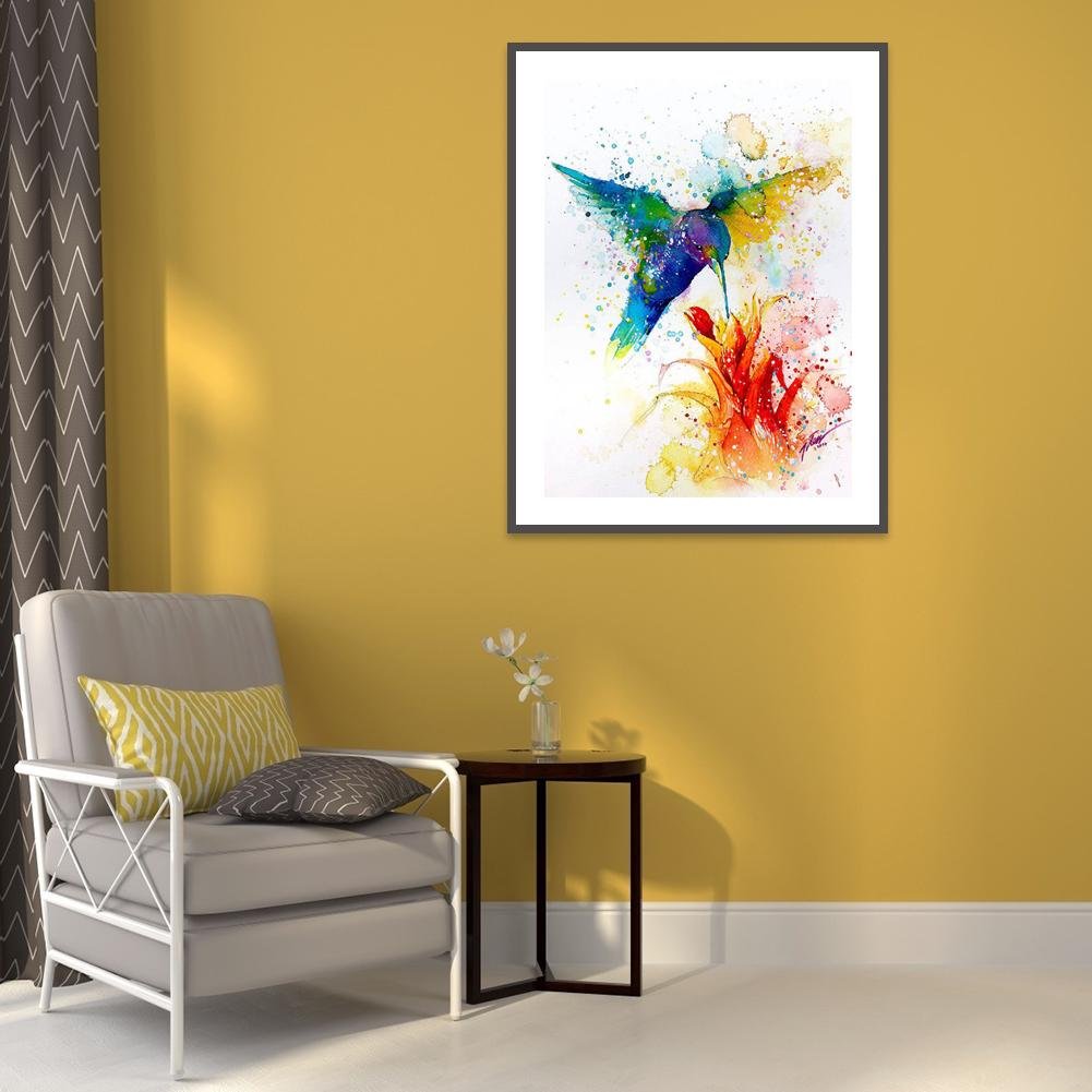 Diamond Painting - Full Round - Bird Flower B