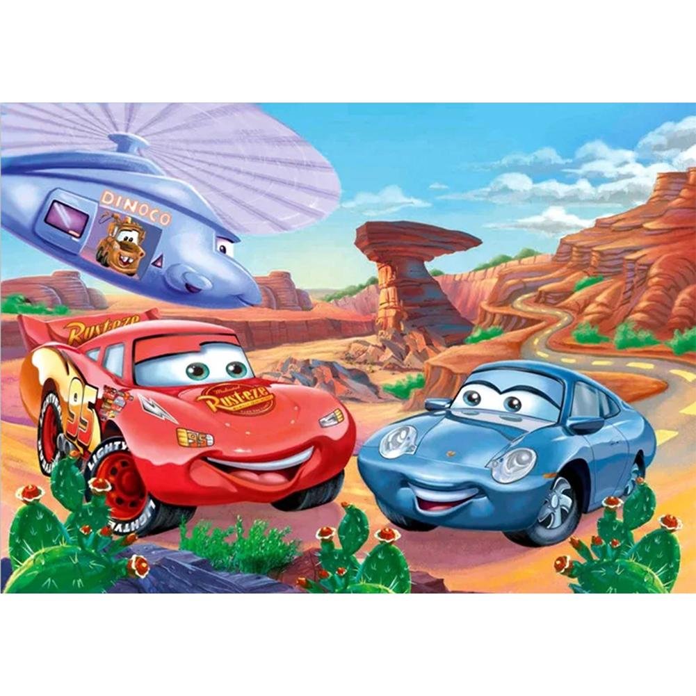 5D Diy Diamond Painting Kit Full Round Beads Cartoon Cars