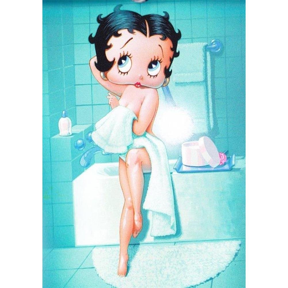 5D Diy Diamond Painting Kit Full Round Beads Bathing Girl