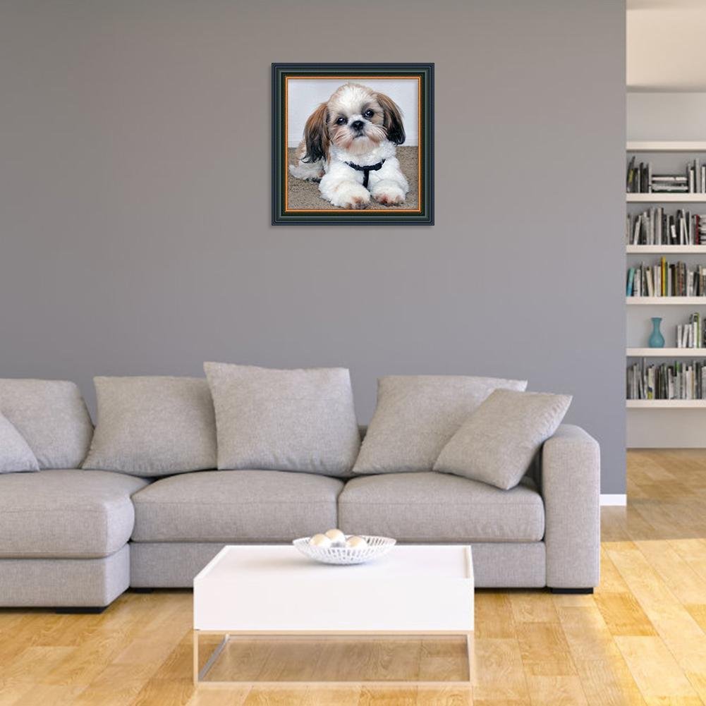 Pintura Diamante - Redondo Parcial - Cão E