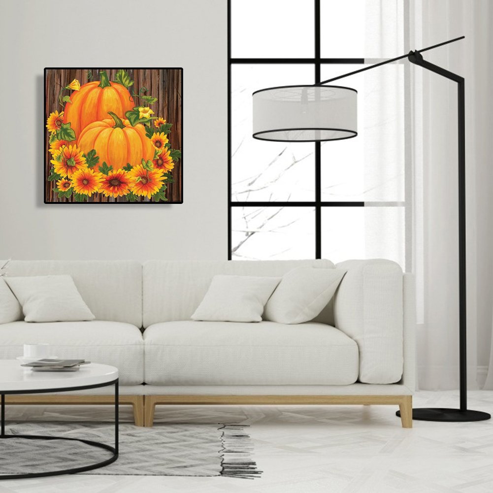 5D DIY Diamond Painting Kit - Full Round - Sunflower Pumpkin