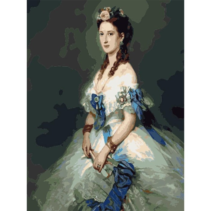 DIY Digital Oil Painting By Numbers Dress Women Canvas Frameless Acrylic Picture
