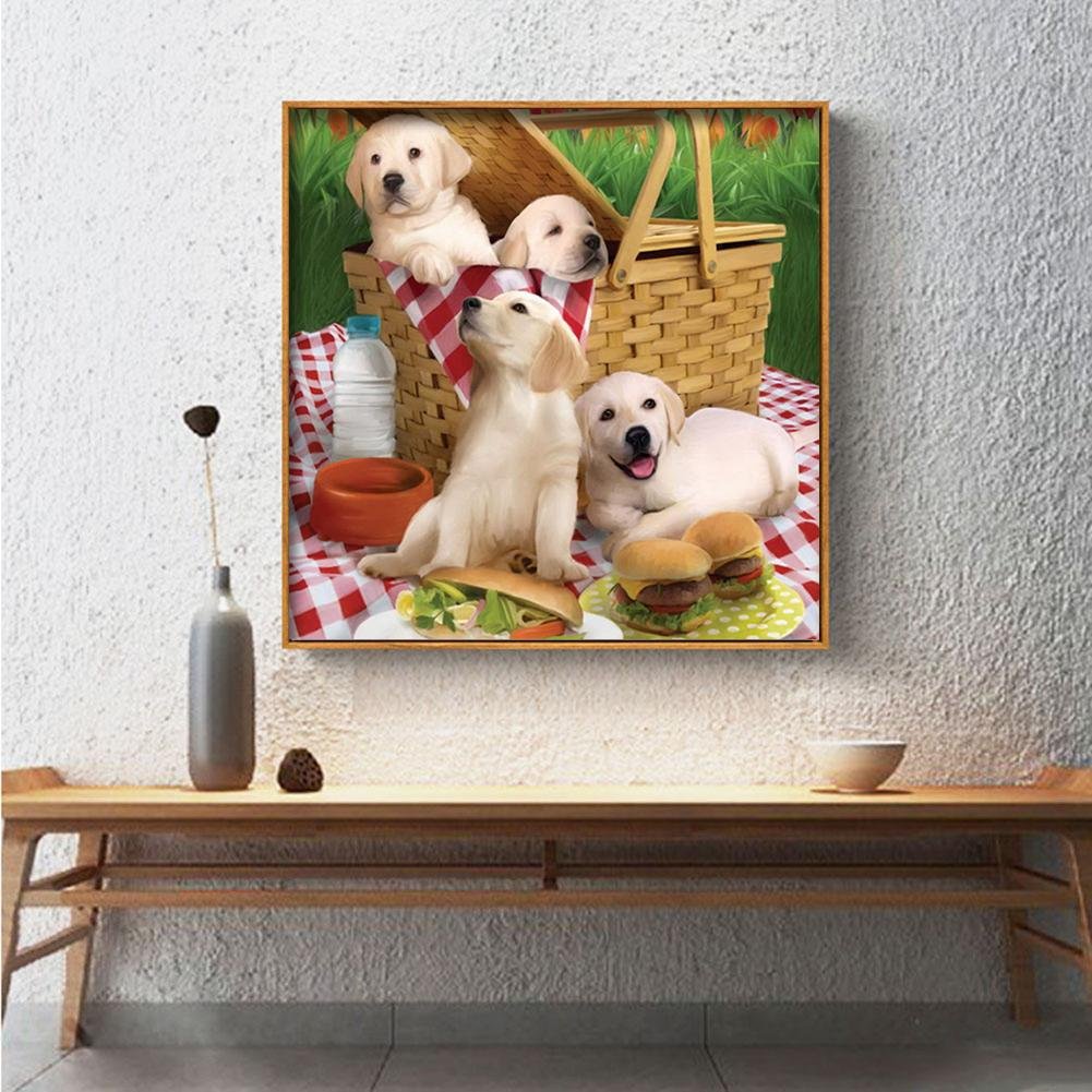 Diamond Painting - Full Round - Picnic Dogs