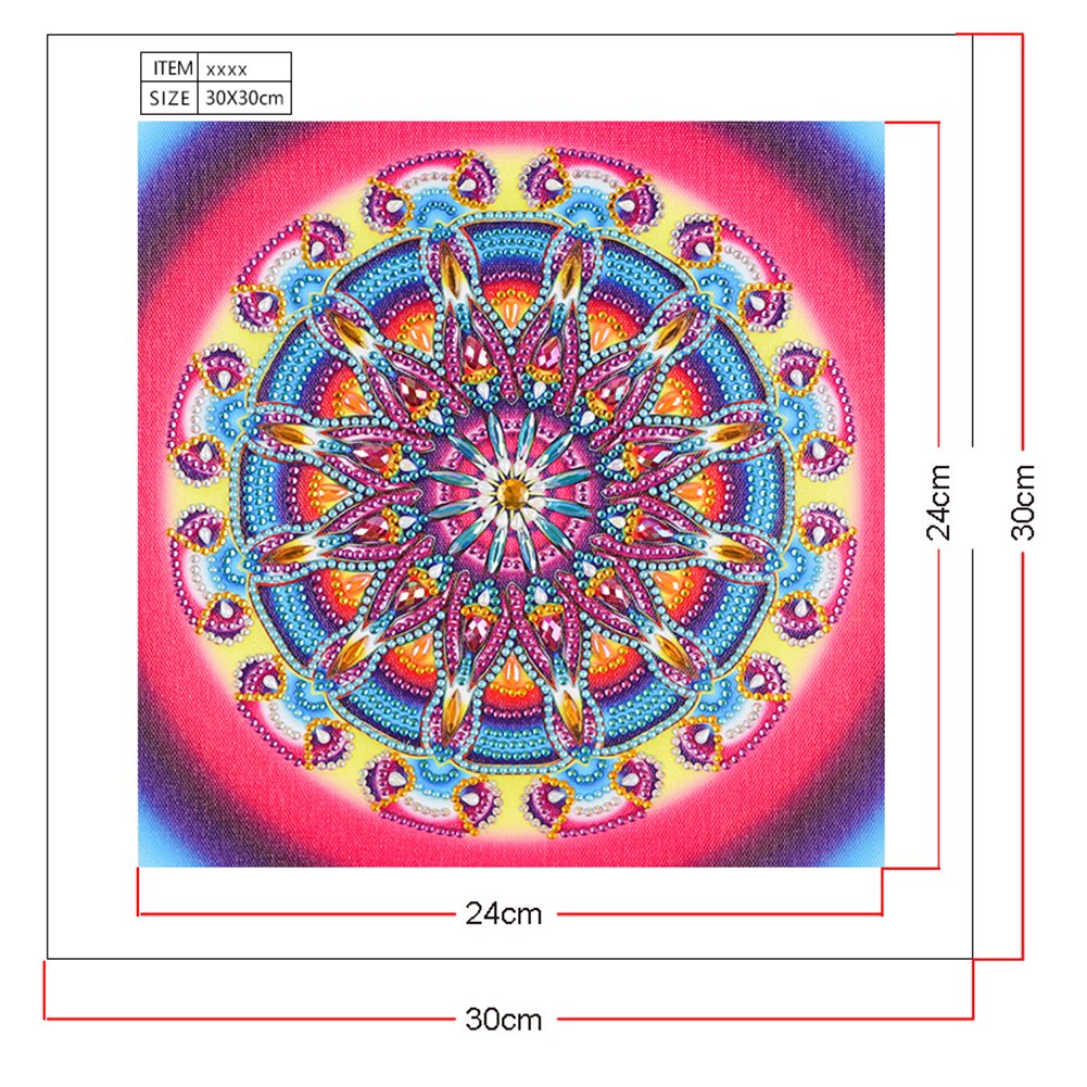 Diamond Painting - Full Round - Colorful Mandala Flower