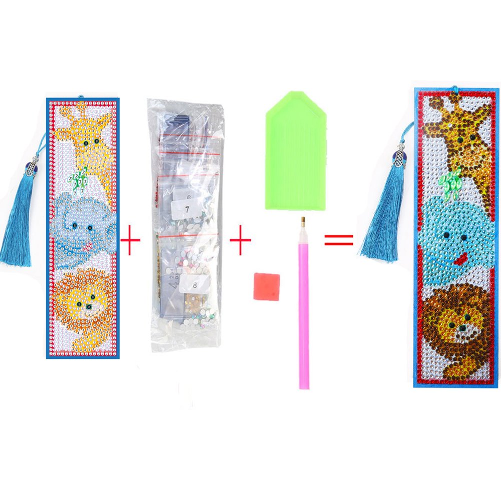 DIY Diamond Painting Bookmark with Tassel Animals