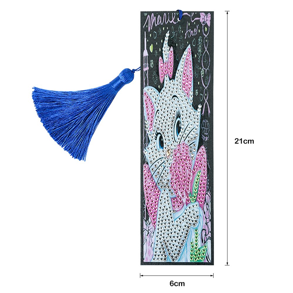 Tassel Page marker Special Shape Diamond Painting Cat Bookmark