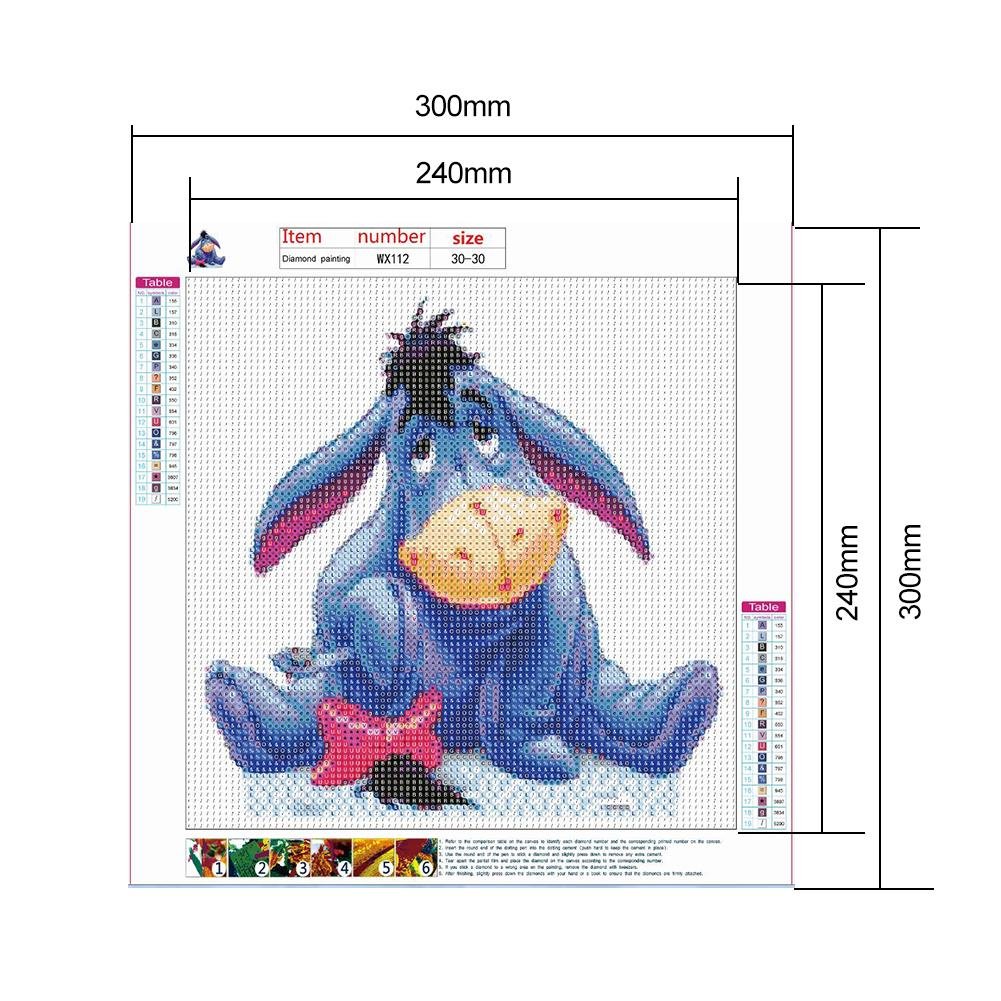 Eeyore diamond painting on canvas size