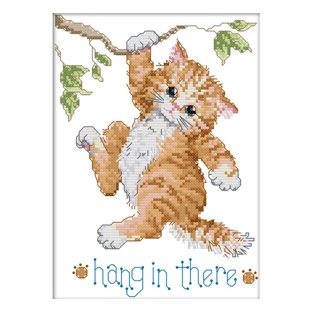 14ct Stamped Cross Stitch Cat (19*27cm)