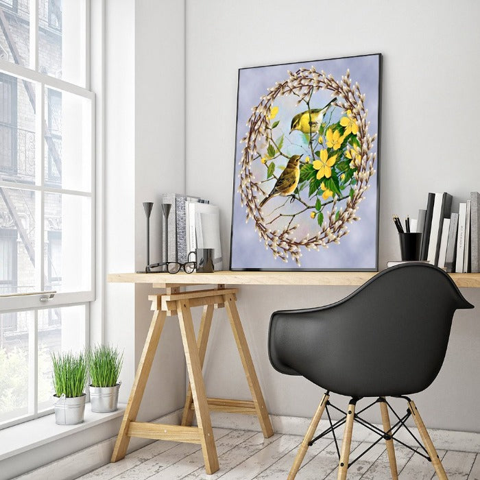 Garland And Bird 40x50cm Oil Paint By Numbers Picture DIY Painting M407
