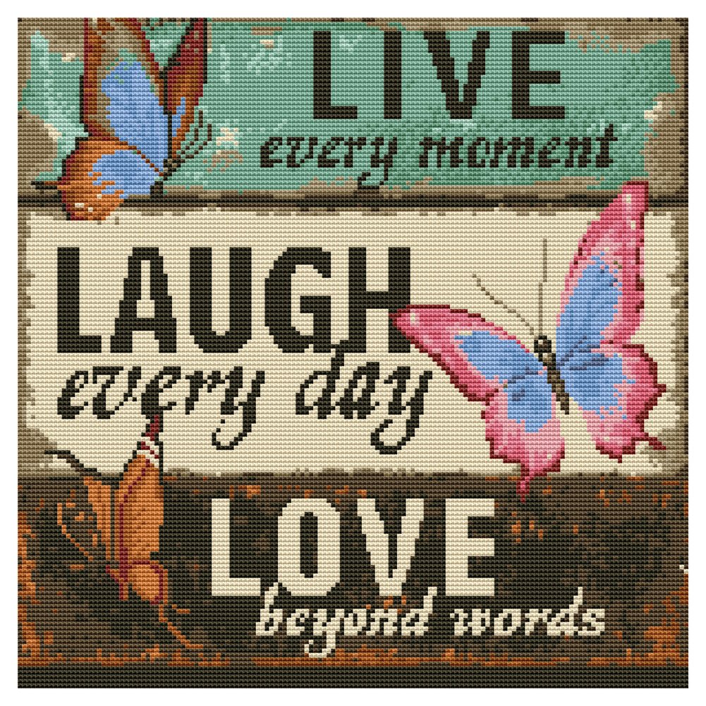 11ct Stamped Cross Stitch Letters Butterfly (40*40cm)