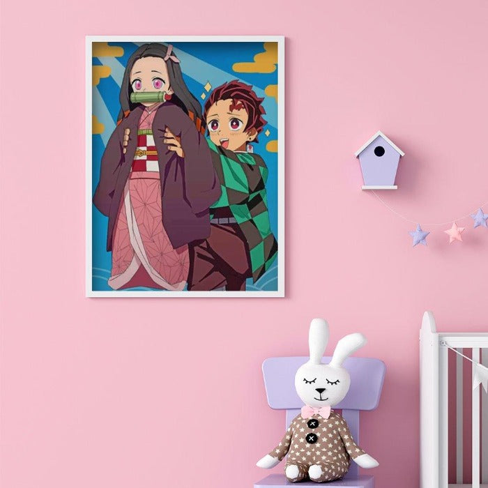 Oil Painting Picture By Numbers Anime Girl Canvas Drawing Colorful Wall Art