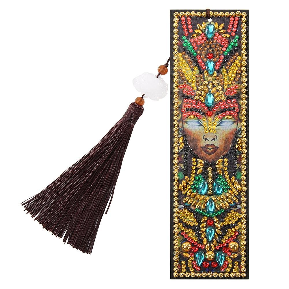 DIY Special Shaped Diamond Painting Leather Tassel Bookmark Creative Gift