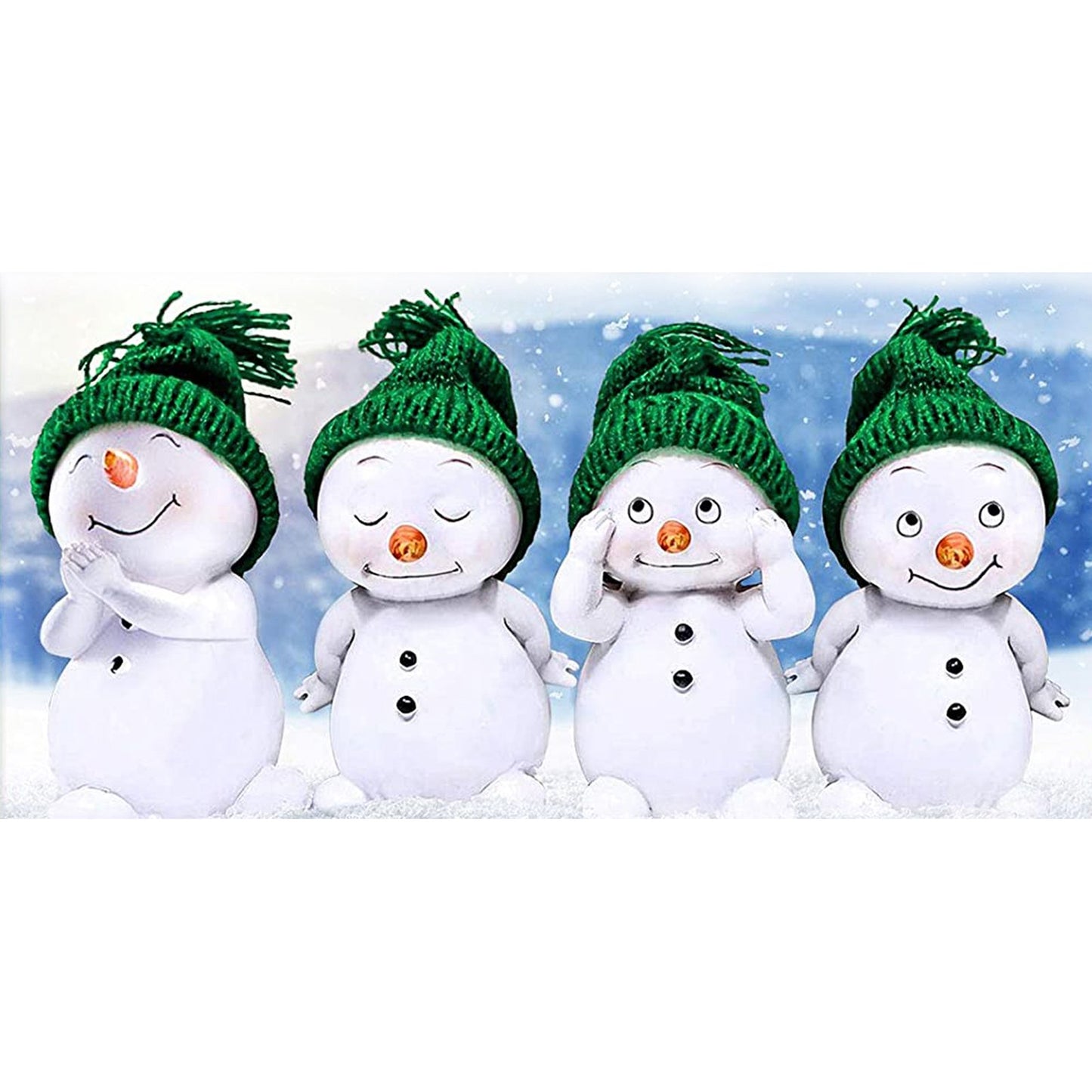 5D Diy Diamond Painting Kit Full Round Beads Snowman (30*50cm)