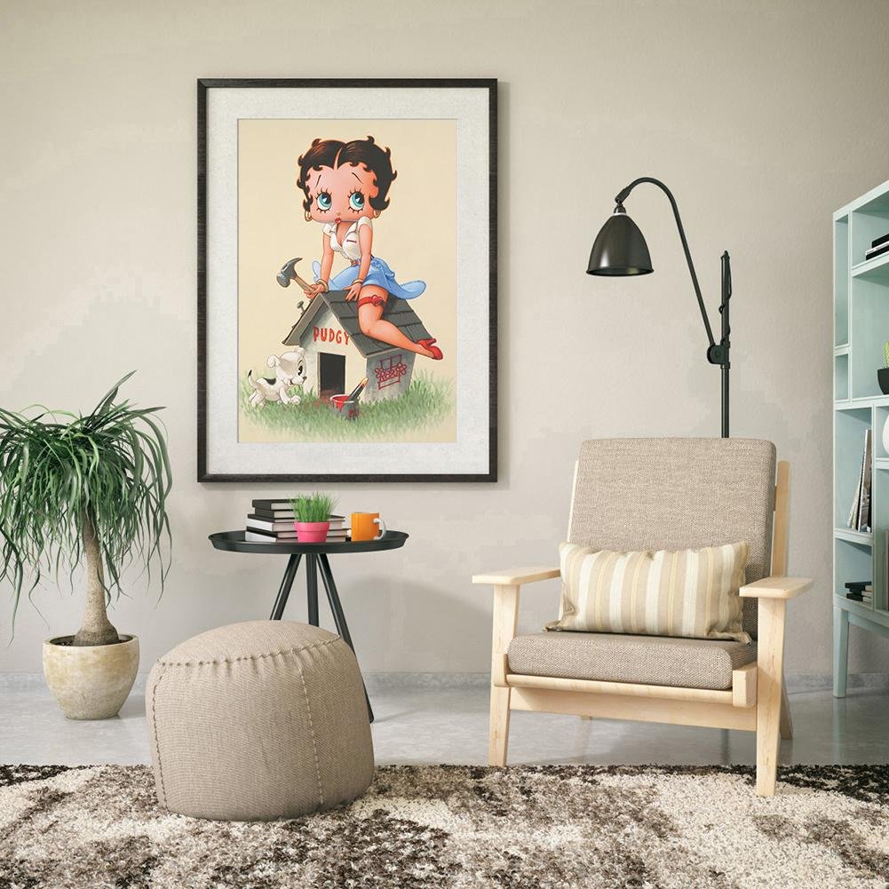 Diamond Painting - Full Round - Betty Boop Repairs The Dog Kennel