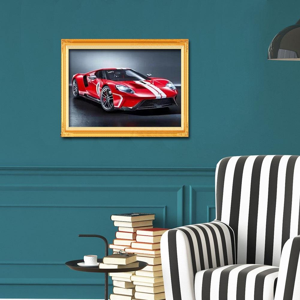 Pintura Diamante - Rodada Completa - Carro de Corrida Vermelho
