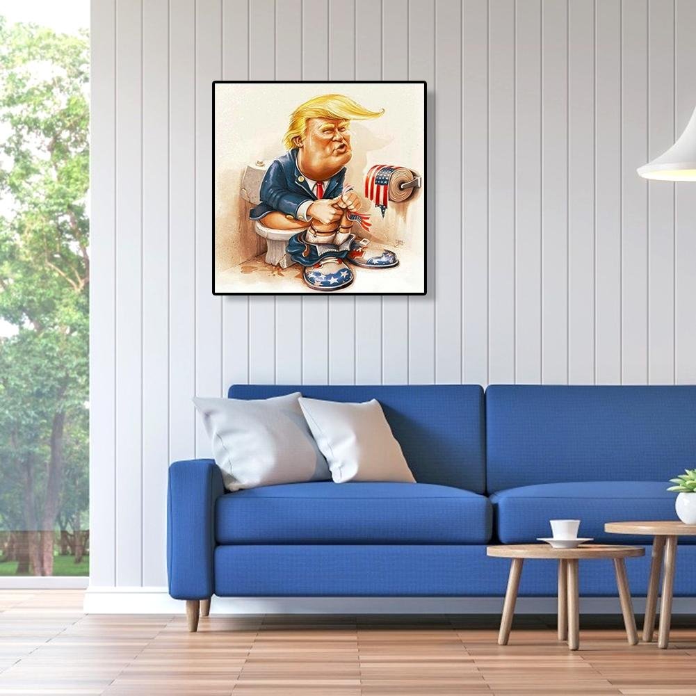 5D DIY Diamond Painting Kit - Full Round - Cartoon Trump