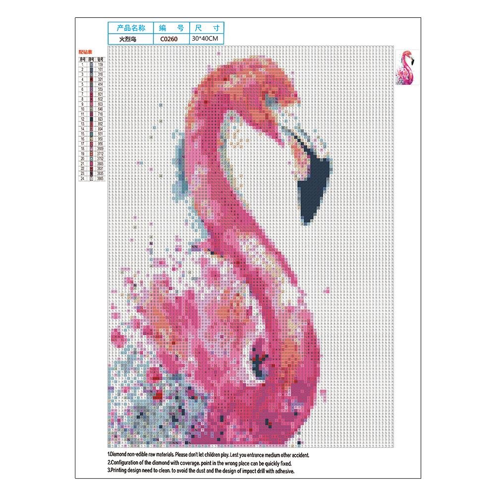 5D DIY Diamond Painting Kit - Full Round - Flamingo