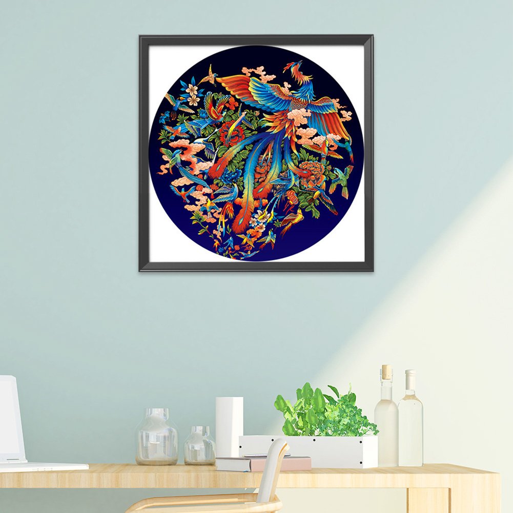 11ct Stamped Cross Stitch - Hundreds Of Birds Toward Phoenix(60*60cm)