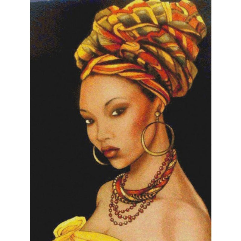 African Woman Full Round Diamond Painting Kits