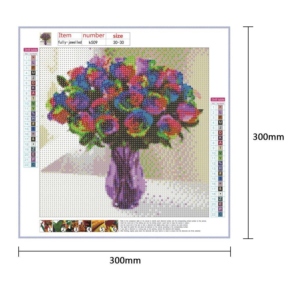 Diamond Painting - Full Round - Colorful Rose 2