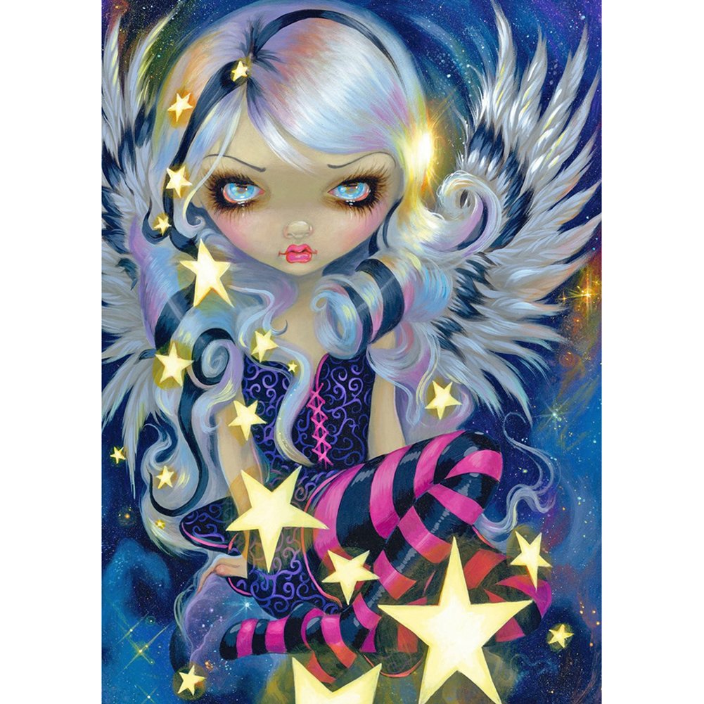 5D Diy Diamond Painting Kit Full Round Beads Cartoon Big Eyes